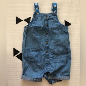 Cat & Jack|Baby chambray overalls with star print in strap, sleeveless BOHO!•••